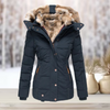 Elegant fur winter jacket with hood