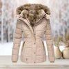 Elegant fur winter jacket with hood