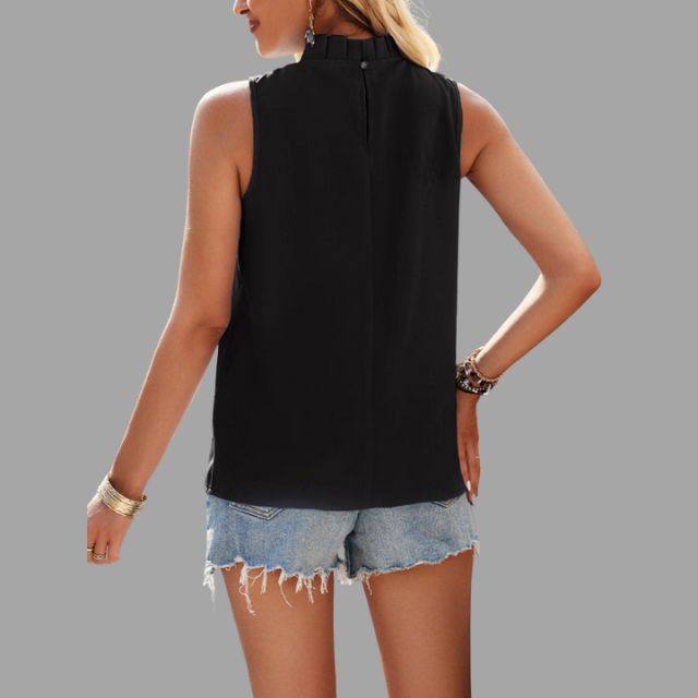 Pleated blouse ladies sleeveless