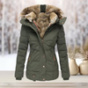 Elegant fur winter jacket with hood