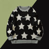 Knitted jumper with textured star pattern