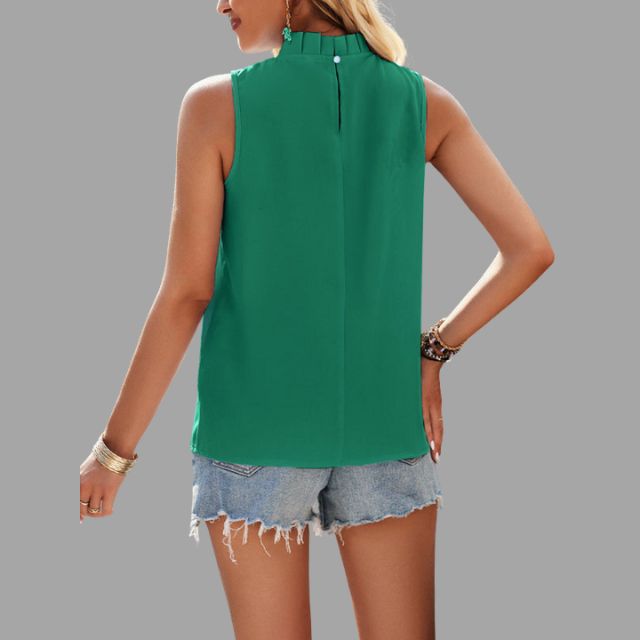 Pleated blouse ladies sleeveless