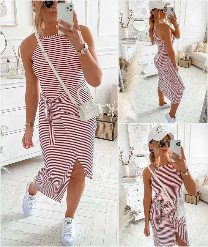 Bénanique™️ Casual striped midi dress