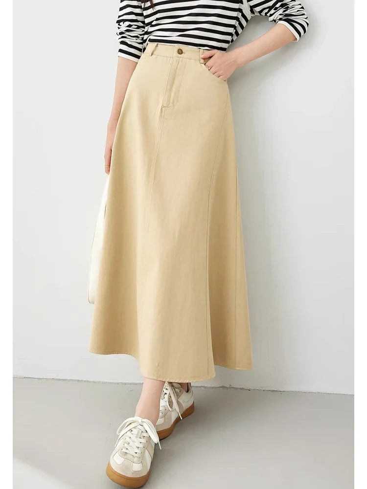 Casual A-line maxi skirt