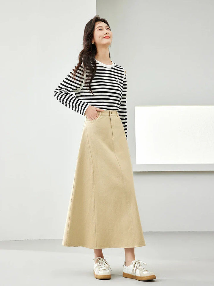 Casual A-line maxi skirt