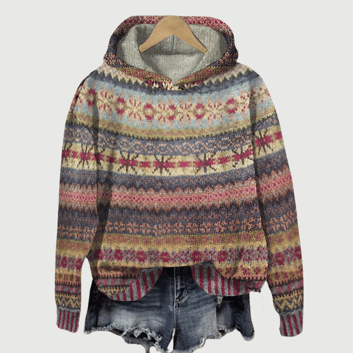 Ladies Knitted Jumper Warm Multicoloured