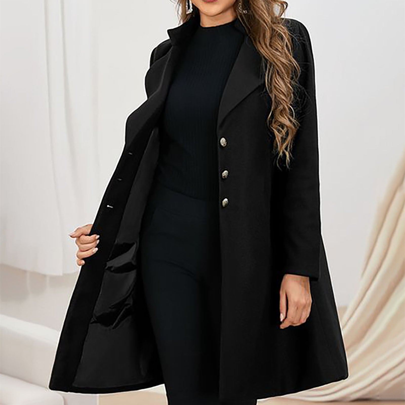 Women's - Stylish Prestige Coat - Wool - Elegant Design