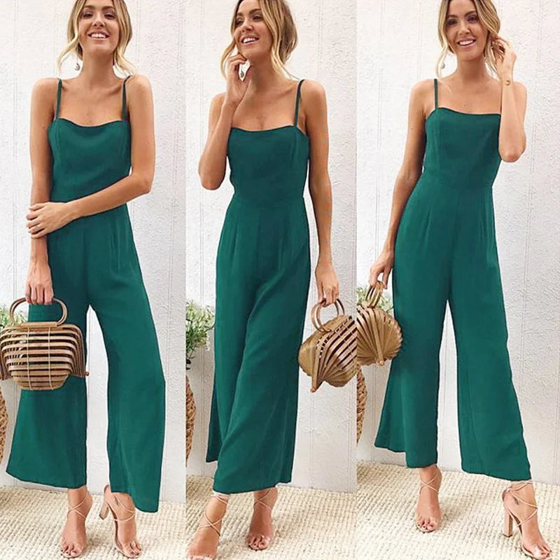 Jumpsuit with spaghetti straps