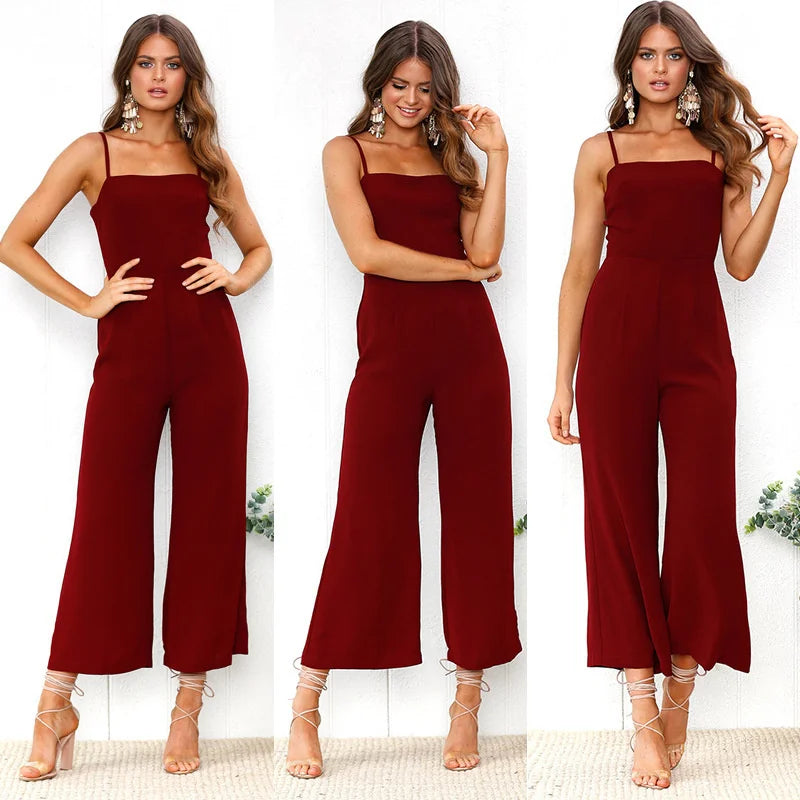 Jumpsuit with spaghetti straps