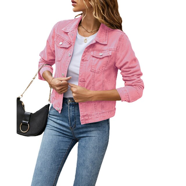 Casual denim-look jacket for women