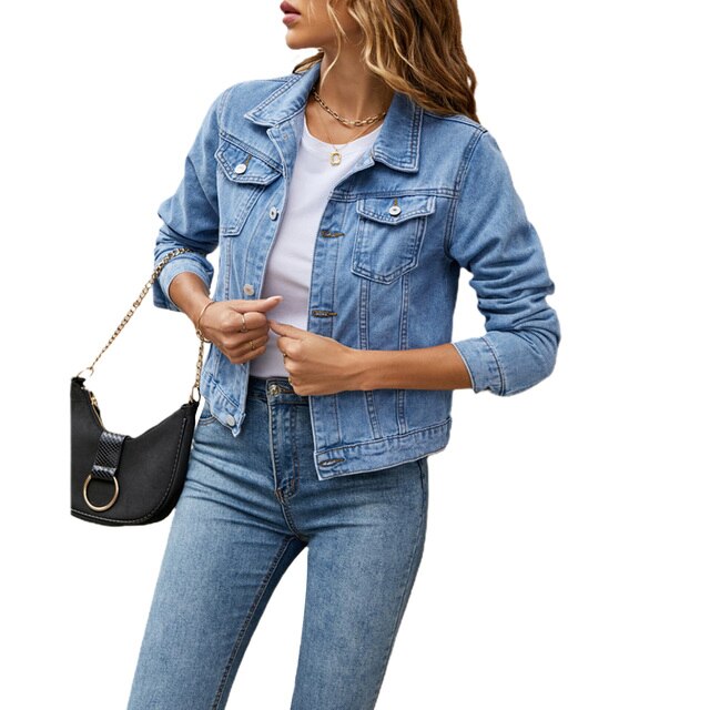 Casual denim-look jacket for women