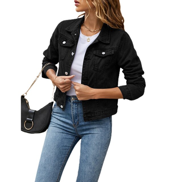 Casual denim-look jacket for women