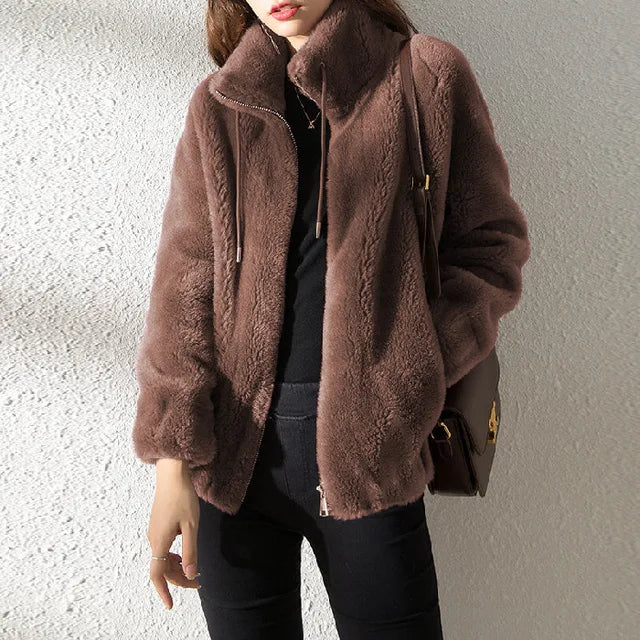 Soft turtleneck coat