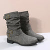 Ankle boot with round toe