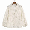 Lace blouse with embroidery