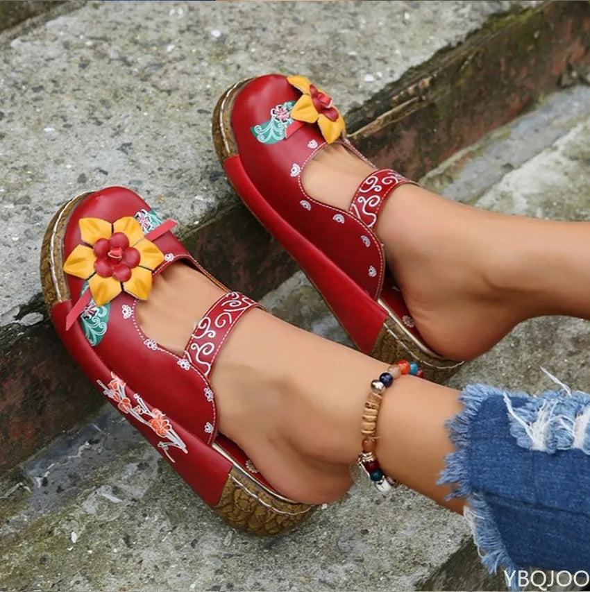 Elegant 3D flower sandals ladies