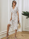 High-quality elegant summer dress with floral print