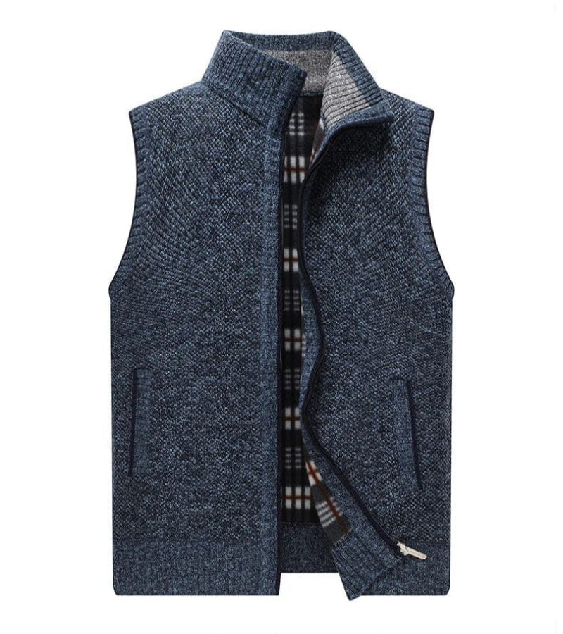 Men's - Warm Sleeveless Vest - Cosy Material - Stylish Layering for Autumn