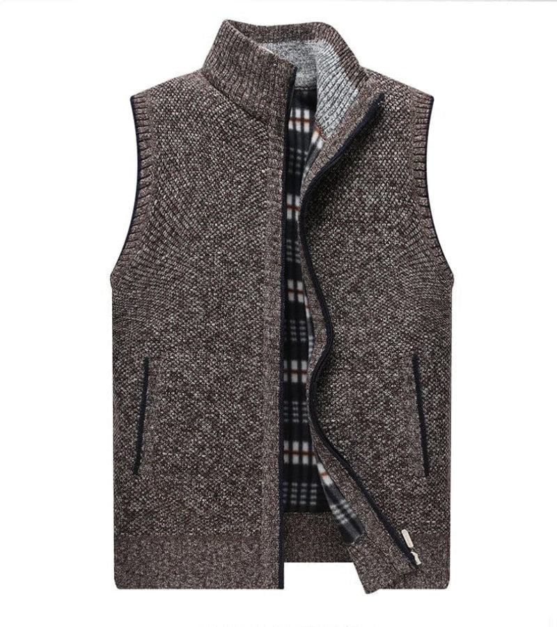 Men's - Warm Sleeveless Vest - Cosy Material - Stylish Layering for Autumn