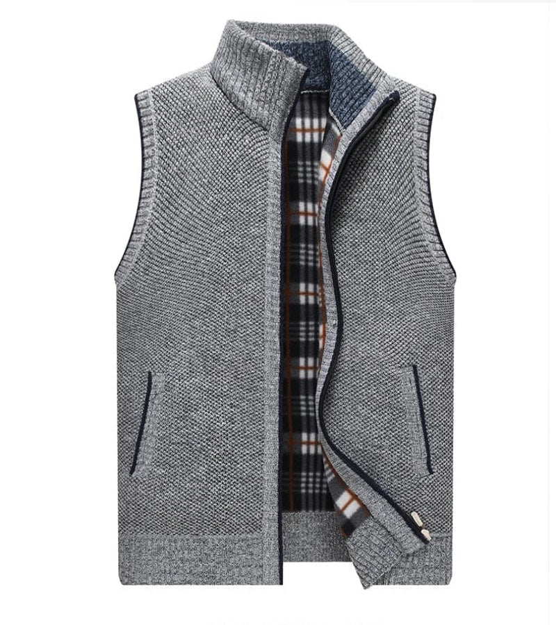Men's - Warm Sleeveless Vest - Cosy Material - Stylish Layering for Autumn