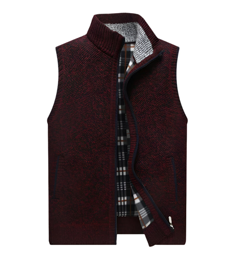 Men's - Warm Sleeveless Vest - Cosy Material - Stylish Layering for Autumn