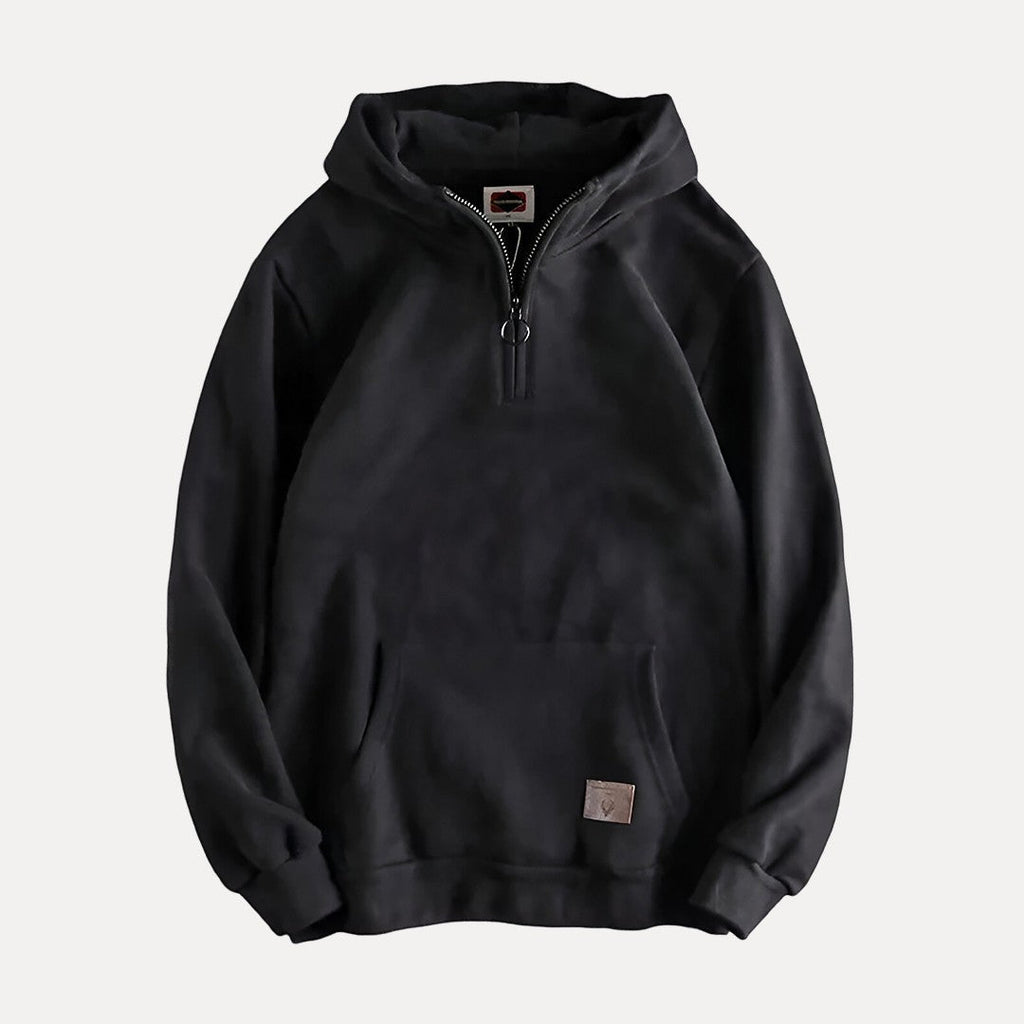 Men's - Half Zip Hoodie - Warm Fabric Relaxed Fit