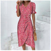 Summer dress with floral pattern & short sleeves