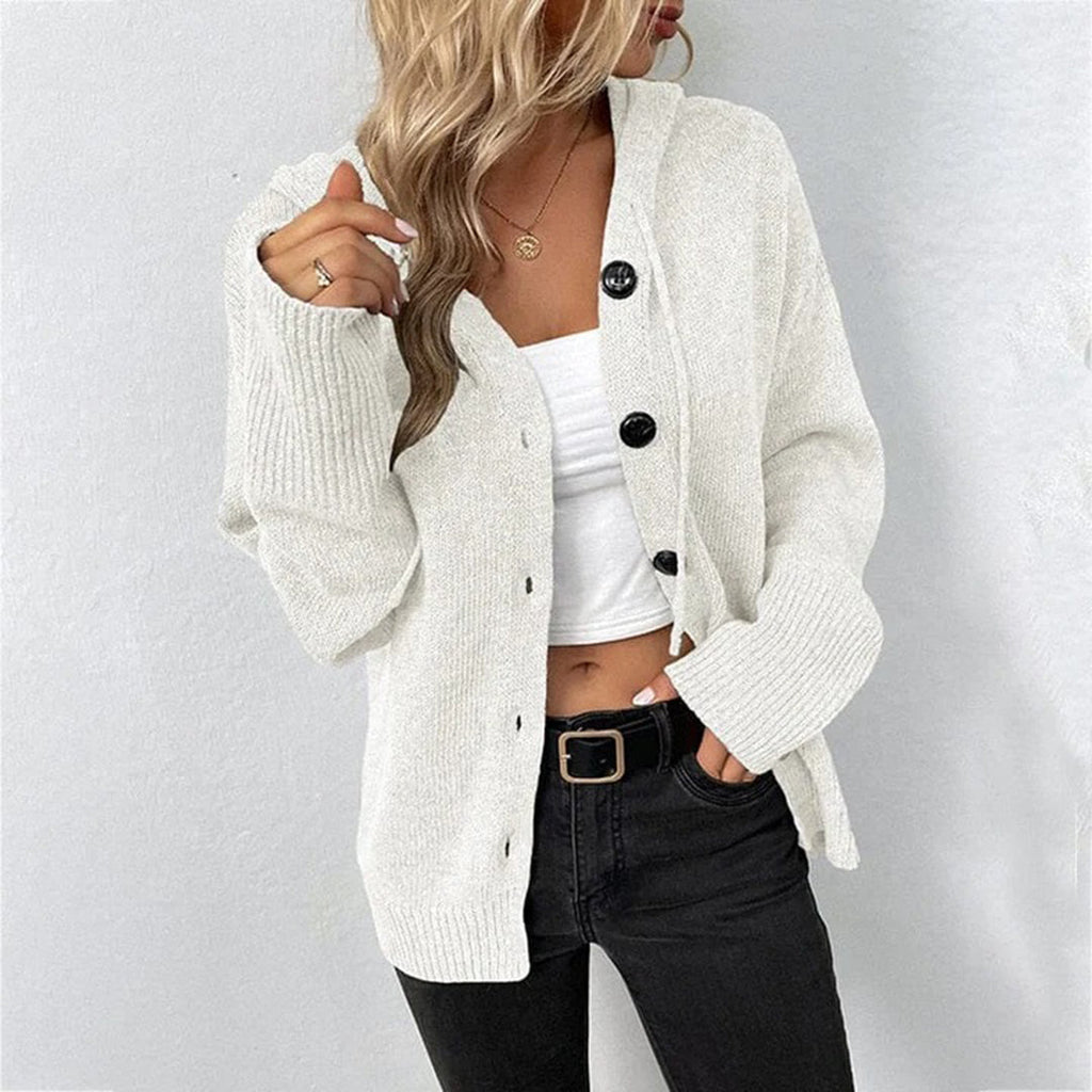 Women's - Hooded Knit Cardigan - Cosy & Stylish