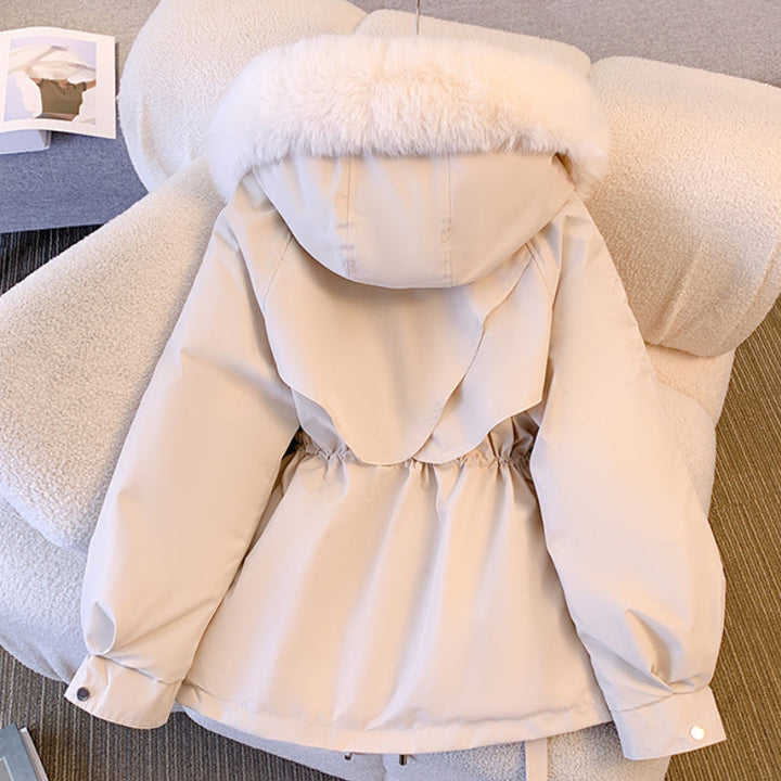 Faux fur hooded jacket for women