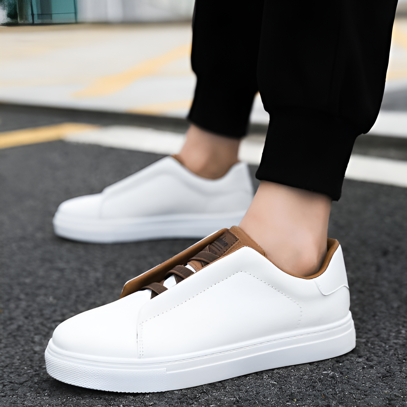 Men's - Slip-On Casual Sneakers with Cushioned Insole