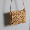 Boho woven straw shoulder bag for women