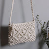 Boho woven straw shoulder bag for women