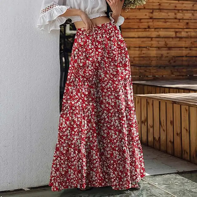 Trousers with floral pattern