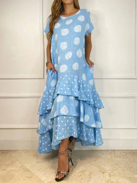 Boho dress with polka dot print