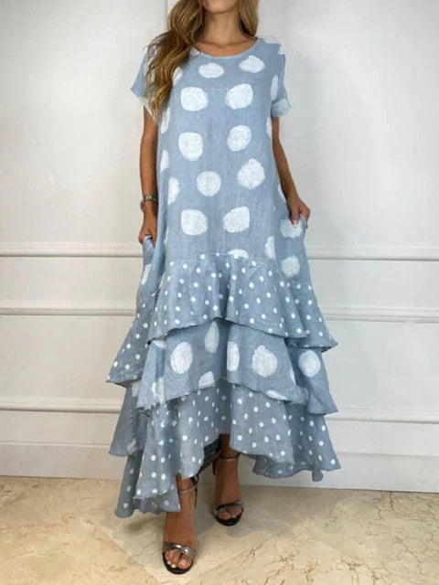 Boho dress with polka dot print