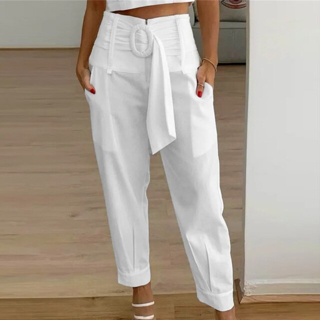 Pencil trousers with lacing