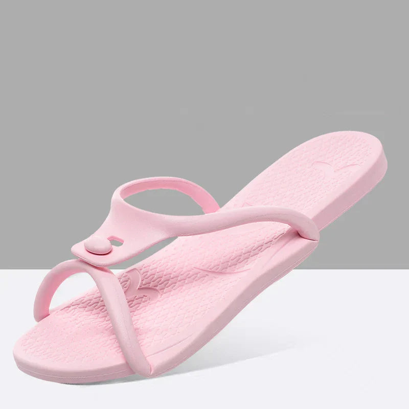 Foldable travelling slippers for women: Lightweight flip-flops for business trips, indoor and outdoor use