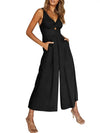 Elegant sleeveless jumpsuit with wide leg