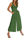 Elegant sleeveless jumpsuit with wide leg