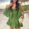 Chiffon V-neck mini dress