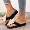 Fashionable women's wedge sandals with floral pattern