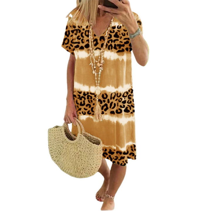 Dress with leopard pattern