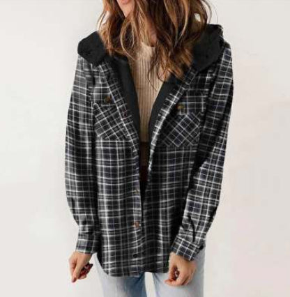 Women's - Coat - Wool Blend - Hooded Design & Thick Warm Lining