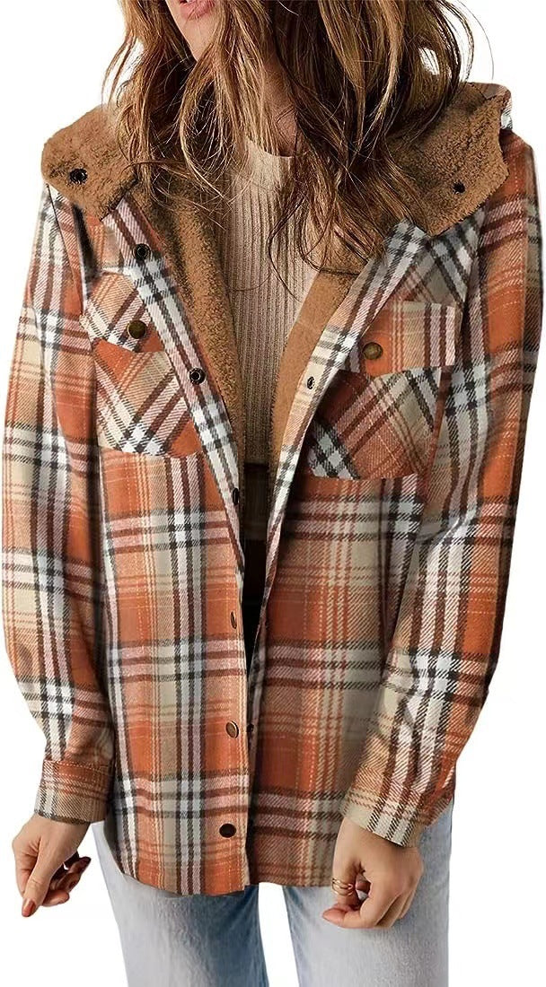 Women's - Coat - Wool Blend - Hooded Design & Thick Warm Lining