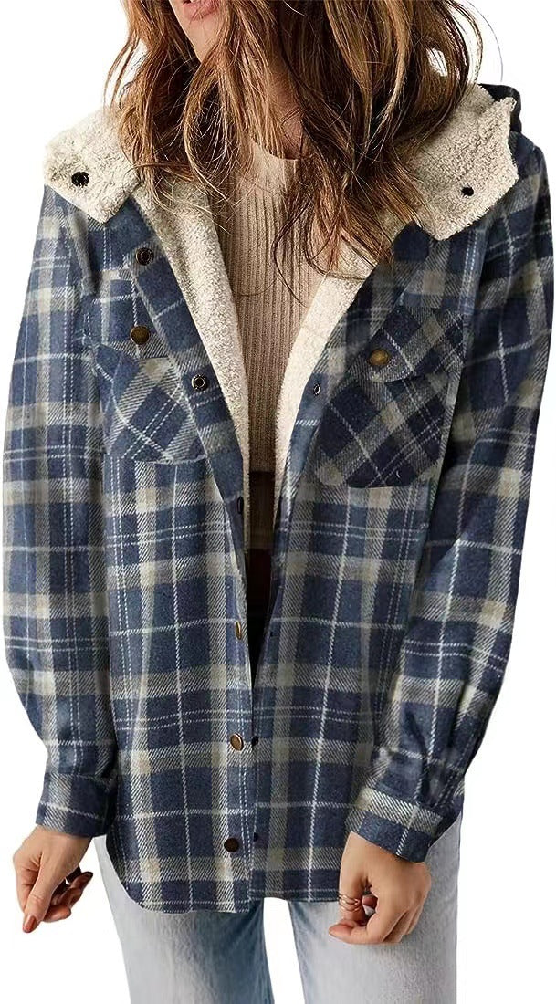 Women's - Coat - Wool Blend - Hooded Design & Thick Warm Lining
