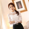 Seductive lace blouse with pearl collar