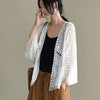 Short cotton cardigans with cut-outs