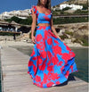 Elegant two-piece summer set with boho print