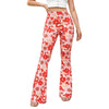 Women's Elastic Waist Floral Flared Trousers