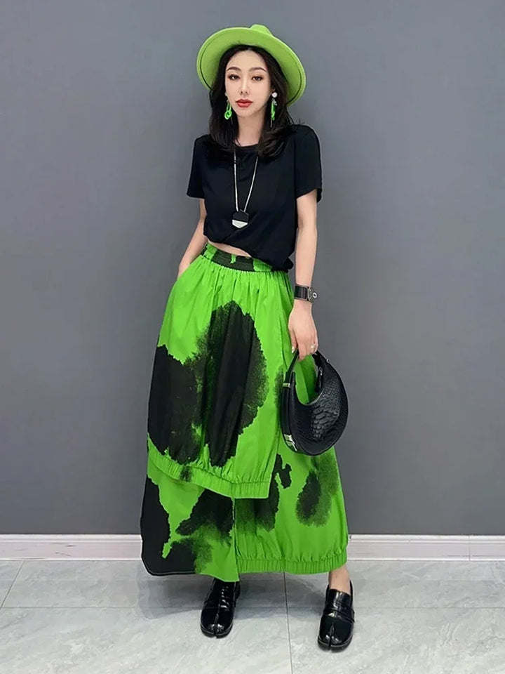 Trendy asymmetric casual skirt